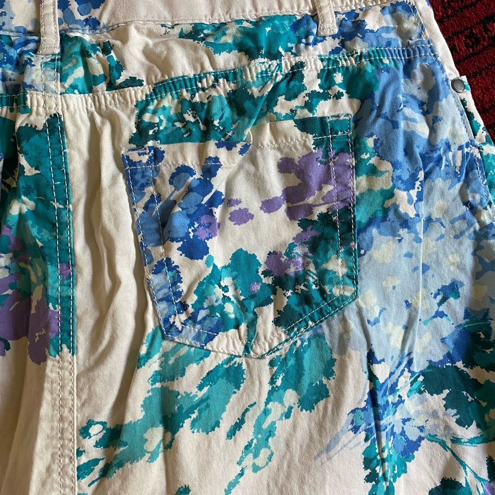 Croft & Barrow Skort Skirt Short Garden Floral Casual Classic Knit Size 6 Cotton - Picture 5 of 7